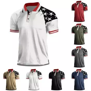 Европейский и американский мужской топ в стиле ретро на открытом воздухе, топ с короткими рукавами и цифровой печатью XL