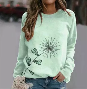 Европейский и американский национальный стиль женские толстовки с капюшоном 3D-печать женские модные толстовки женские повседневные топы свободные свитера одежда S