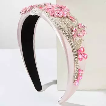 Европейский и американский новый губчатый тяжелый промышленный полный бриллиантовый ободок барокко роскошный блестящий цветок шар ободок для женщин