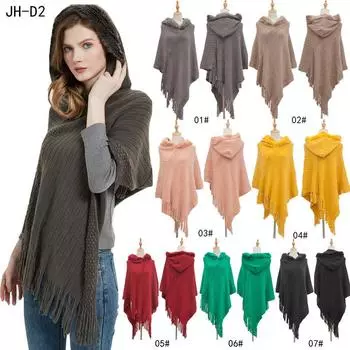 Европейский и американский осенне-зимний новый стиль длинная кисточка двухсторонняя толстая пряжа петли толстая кисточка шарф шаль накидка 80*70cm