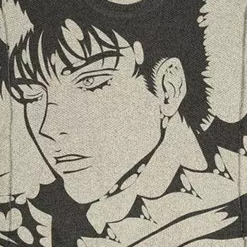 Европейский и американский осенне-зимний свитер Y2K Street с круглым вырезом, вязаный свитер с мультяшным принтом, свободный свитер с длинными рукавами для мужчин и женщин M хаки