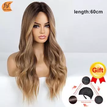 Европейский и американский парик из химического волокна со средним градиентом и высокой температурой, шелковый парик с длинными кудрями