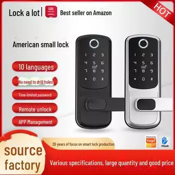 Европейский и американский пароль отпечатка пальца Smart Lock с Tuya WiFi - Установка без сверления Credit card version серебряный