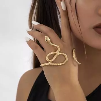 Европейский и американский ретро-браслет на ладонь в форме змеи