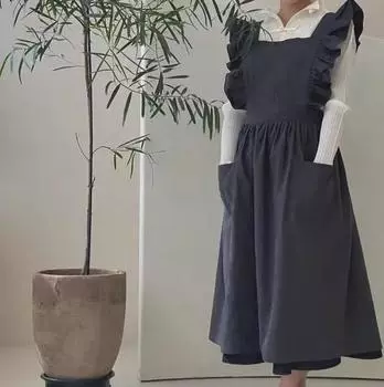 Европейский и американский ретро-фартук во французском стиле с оборками для выпечки и творчества - большой размер