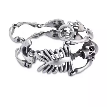 Европейский и американский ретро-индивидуальный преувеличенный череп из титановой стали, мужской браслет