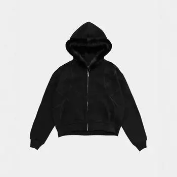 Европейский и американский ретро персонализированный мужской и женский Y2K свободный кардиган на молнии осенне-зимний теплый худи с капюшоном S