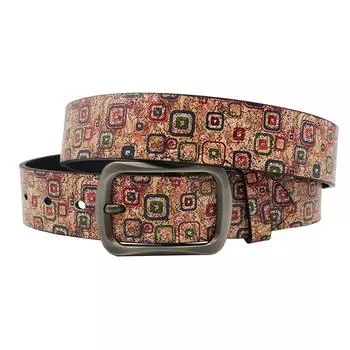 Европейский и американский ретро-трендовый ремень с принтом из искусственной кожи в стиле панк с пряжкой 105cm красный