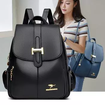 Европейский и американский ретро женский рюкзак осень новый однотонный женский школьный рюкзак повседневная дорожная сумка через плечо He is a size 20.