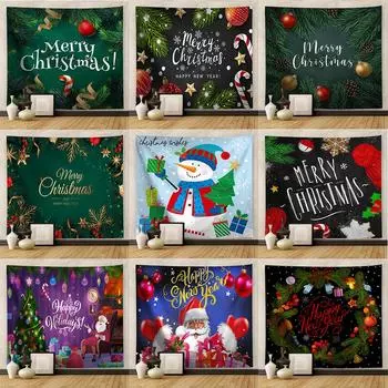 Европейский и американский рождественский печатный гобелен, настенный ковер, картина, фоновая картина, подвесная ткань 100x75cm