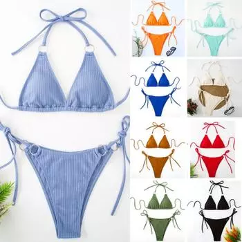 Европейский и американский сексуальный чистый цветной бикини, пляжный костюм, бикини