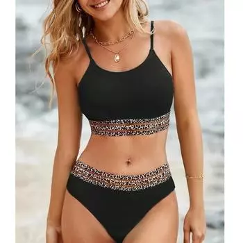 Европейский и американский сексуальный сплошной цветной треугольный купальник бикини S