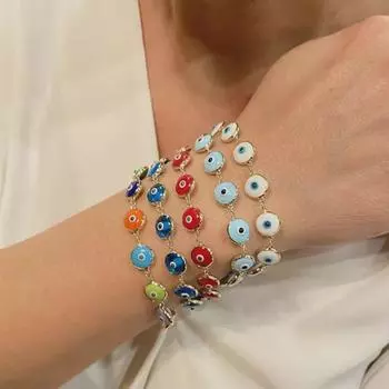 Европейский и американский сглаз разноцветный ретро браслет - модные украшения