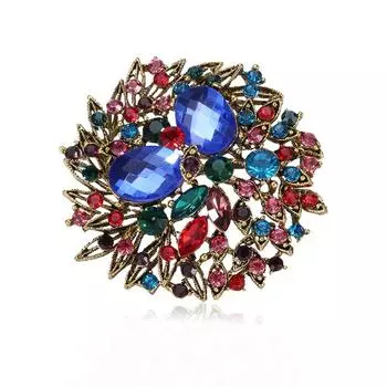 Европейский и американский сплав капель масла цвета кристалл горный хрусталь брошь корсаж свитер аксессуары аксессуары пряжка