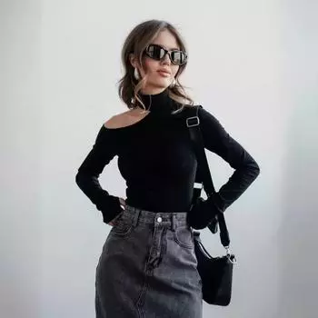 Европейский и американский сплошной цвет, сексуальный комбинезон для фитнеса и спорта, женский с высоким воротником S чёрный