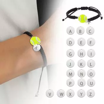 Европейский и американский спортивный браслет ручной работы с подвеской на английском языке с 26 буквами для мужчин и женщин, 1 шт. One Size