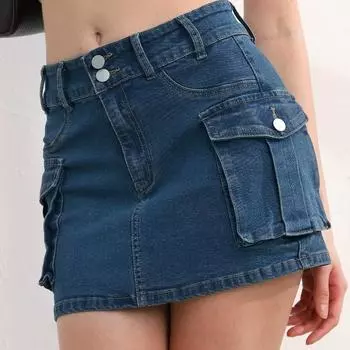 Европейский и американский стиль для женщин, осень, новый уличный однотонный цвет, низкая талия, узкая юбка на бедрах, короткая юбка S белый