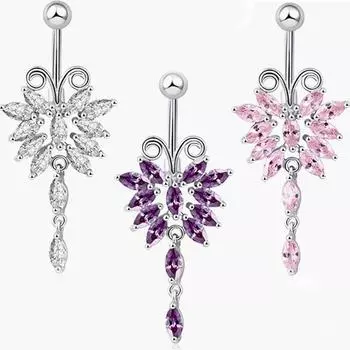 Европейский и американский стиль, мода, инкрустация бабочкой, вермикулит, пупок, пупок, ногти, кольцо для бровей, кольцо для губ, кольцо для губ, партия проколов человека белый