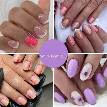 Европейский и американский стиль моды простой французский милый плавающий теневой цветок фиолетовый нейл-арт носимый элемент нейл-арта