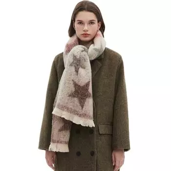 Европейский и американский стиль Женская мода осень и зима теплая шаль градиентный цвет пашмина жаккардовый шарф со звездами