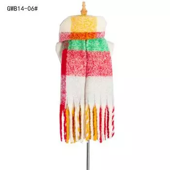 Европейский и американский стиль Женская мода пашмина осень и зима утолщенный теплый шарф клетчатая шаль с кисточками