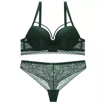 Европейский и американский стиль Женская мода сексуальный бюстгальтер пуш-ап и трусики комплект однотонного нижнего белья комплект кружевного нижнего белья 34B/75B