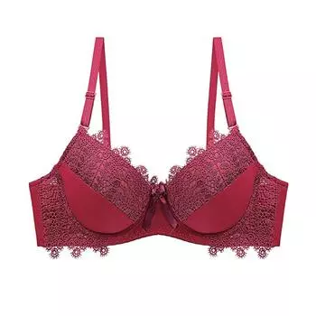 Европейский и американский стиль женский бюстгальтер однотонное нижнее белье сексуальное кружевное белье собранный пуш-ап тонкий бюстгальтер чашечки 34B/75B