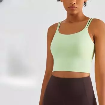 Европейский и американский стиль женский двойной бретелька лифчик цельный Beauty Back удлиненный спортивный бюстгальтер для йоги с полными фиксированными чашками 4