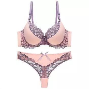Европейский и американский стиль женский сексуальный кружевной комплект нижнего белья пуш-ап бюстгальтер и трусики комплект модный утягивающий комплект нижнего белья 36/80B