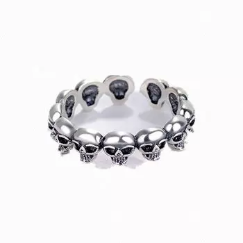 Европейский и американский темперамент личность ретро старый череп кольцо простой дизайн модное кольцо хип-хоп аксессуары Opening Adjustable