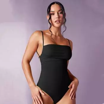Европейский и американский топ с открытой спиной, облегающий, высокоэластичный, сексуальный женский комбинезон L чёрный