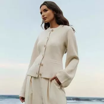 Европейский и американский трансграничный вязаный кардиган для женщин Medium