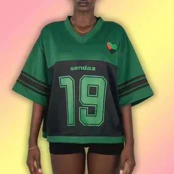 Европейский и американский уличный бейсбол ретро хип-хоп спорт свободные мужские и женские футболки Y2K S зелёный