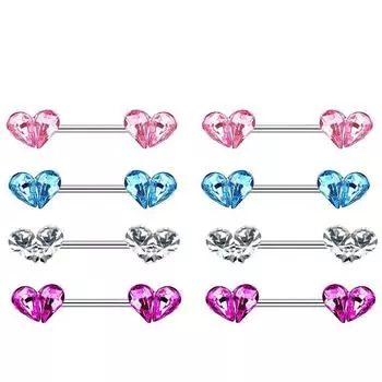 Европейский и американский ветер - сексуальные лактатные молочные ногти, молочное кольцо из нержавеющей стали, прокол, персиковое сердце, любовь, цепочка для тела, молочное кольцо белый