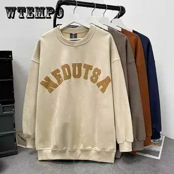 Европейский и американский винтажный замшевый свитер-пуловер мужской весенне-осенний новый винтажный повседневный пиджак из пеноматериала M коричневый