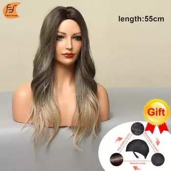 Европейский и американский женский парик со средними и длинными вьющимися волосами, тонким лицом, стареющим, постепенным светом и тонким париком