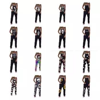 Европейский комбинезон с принтом черепа, комбинезон больших размеров 5XL