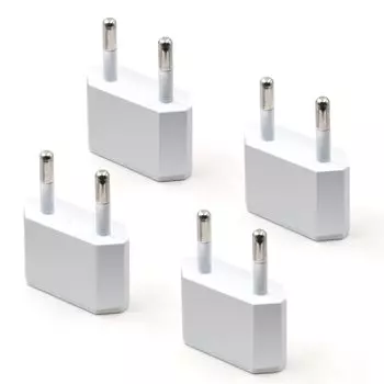 Европейский комплект вилок-переходников для розеток, совместимый с переходниками для зарубежных розеток черного цвета [тип C, 4] Европа, Корея, Испания, Финляндия, Норвегия, Швеция,