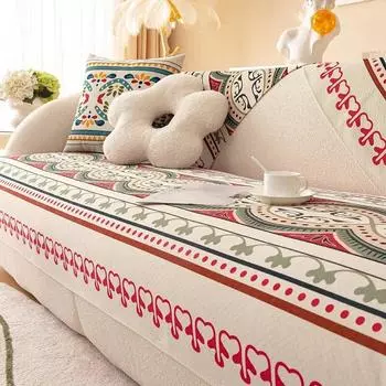 Европейский коврик для дивана-полотенца с геометрией, современная гостиная, противоскользящий комбинированный чехол для дивана, полное покрытие, защита от пыли для мебели 70x90cm 1pcs