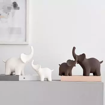 Европейский креативный слон, настольные украшения, керамические изделия, простые украшения для гостиной, романтические украшения, подарки, домашний декор