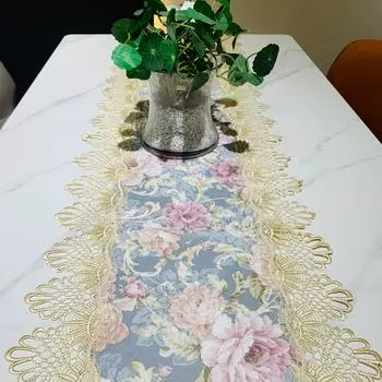 Европейский кружевной стол с флагом из жаккардовой ткани, легкий роскошный домашний прямоугольный журнальный столик, тумба под телевизор, скатерть, пылезащитный чехол 40*100