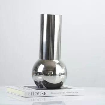 Европейский легкий роскошный современный простой металлический серебряный цветочный ваза украшения модель дом офис продаж B&B мягкие украшения