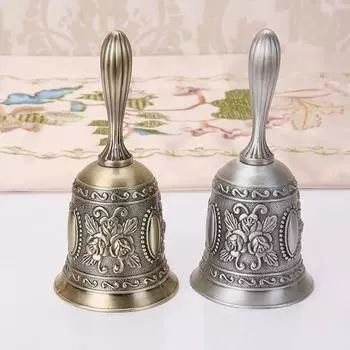 Европейский металлический колокольчик, винтажный розовый бронзовый колокольчик, домашний аксессуар, ресторан, современная простота, цинковый сплав, дрессировочный колокольчик для домашних животных 53mm золотистый