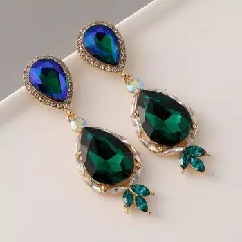 Европейский новый стиль Богемия элегантные индивидуальные кристальные серьги-капли для женщин вечерние циркониевые украшения цвета фуксии подарок на день рождения красный