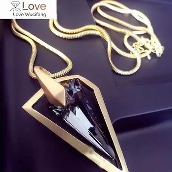 Европейский новый треугольник Кристаллы из Австрии Чокер одежда Ожерелья Украшения Для Женщин Рождественская Вечеринка