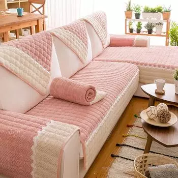 Европейский однотонный чехол для дивана, подлокотник, полотенце, хлопково-льняное покрытие для дивана, ткань для сращивания L-образной формы, нескользящие чехлы на четыре сезона 70*70CM