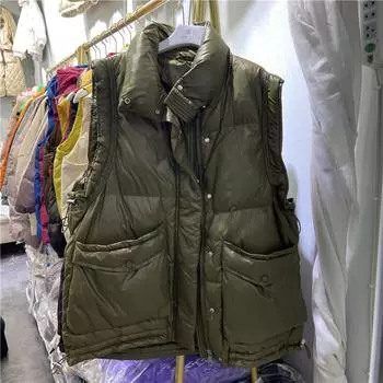 Европейский осенний новый легкий пуховый жилет женский короткий белый утиный пух верхняя одежда жилет кружевной жилет с завязками one size fits all белый