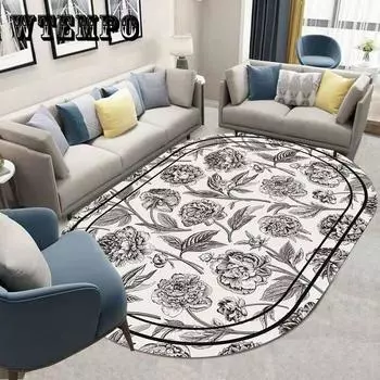 Европейский пасторальный ковер для спальни, прикроватный ковер для гостиной, кофейный обеденный стол, овальный ковер в стиле бохо, Персия, Марокко, напольный коврик 50*80cm