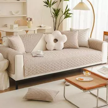 Европейский плюшевый чехол для дивана для гостиной, современный утепленный зимний теплый диван, подушка, коврик, защитные чехлы для дивана, стул, диван, полотенце, деко 70x70