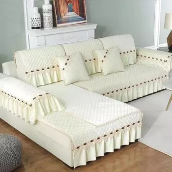 Европейский плюшевый чехол для дивана, роскошная вышивка, кружевное полотенце на спинку дивана, нескользящее диванное полотенце для гостиной, L-образные чехлы для диванов 40x70 Hand towel